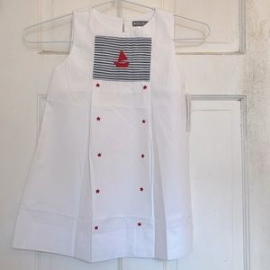 NWT Petit Confection girls white sailor dress in size 4T